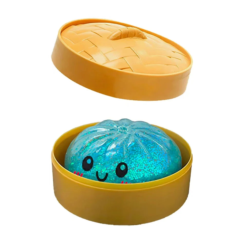 Dumpling Squishy con Glitter en Caja | Juguete Sensorial Antiestrés | Pack de 1 a 12 Piezas