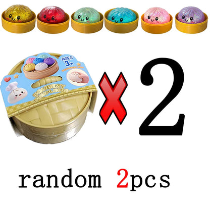 Dumpling Squishy con Glitter en Caja | Juguete Sensorial Antiestrés | Pack de 1 a 12 Piezas