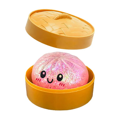 Dumpling Squishy con Glitter en Caja | Juguete Sensorial Antiestrés | Pack de 1 a 12 Piezas