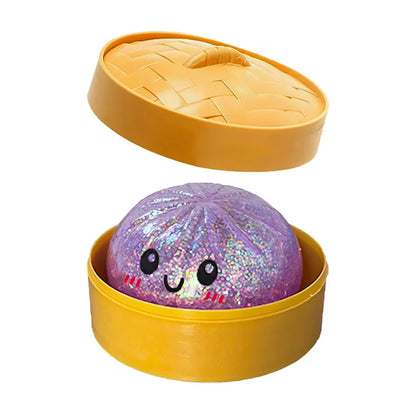Dumpling Squishy con Glitter en Caja | Juguete Sensorial Antiestrés | Pack de 1 a 12 Piezas